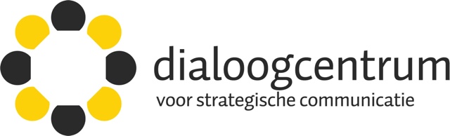 grijs-geel logo van het dialoogcentrum